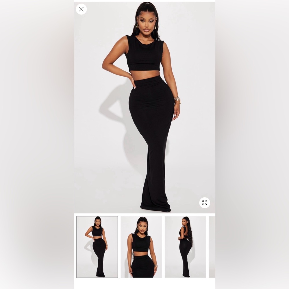 Fashion Nova Elegant Black Pencil Skirt